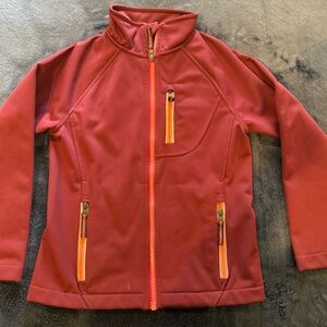 Kids Zip-Up Jacket - burgundy with pink interior